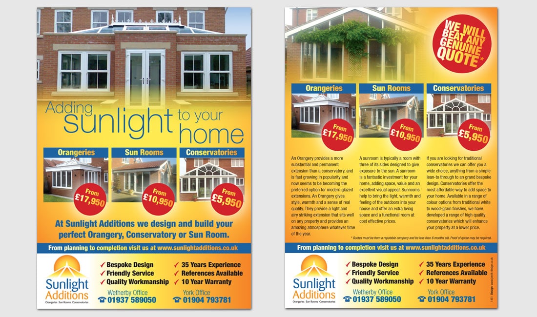 Sunlight Additions leaflet