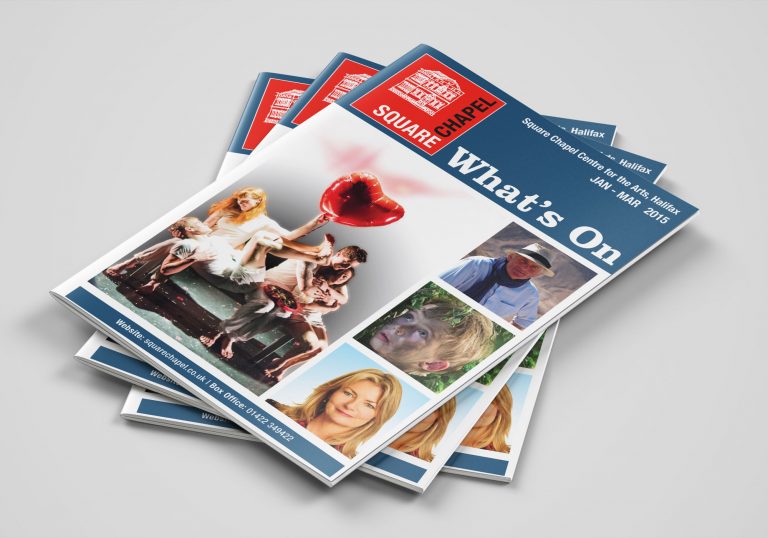 A brochure design for Square Chapel centre for the Arts in Halifax
