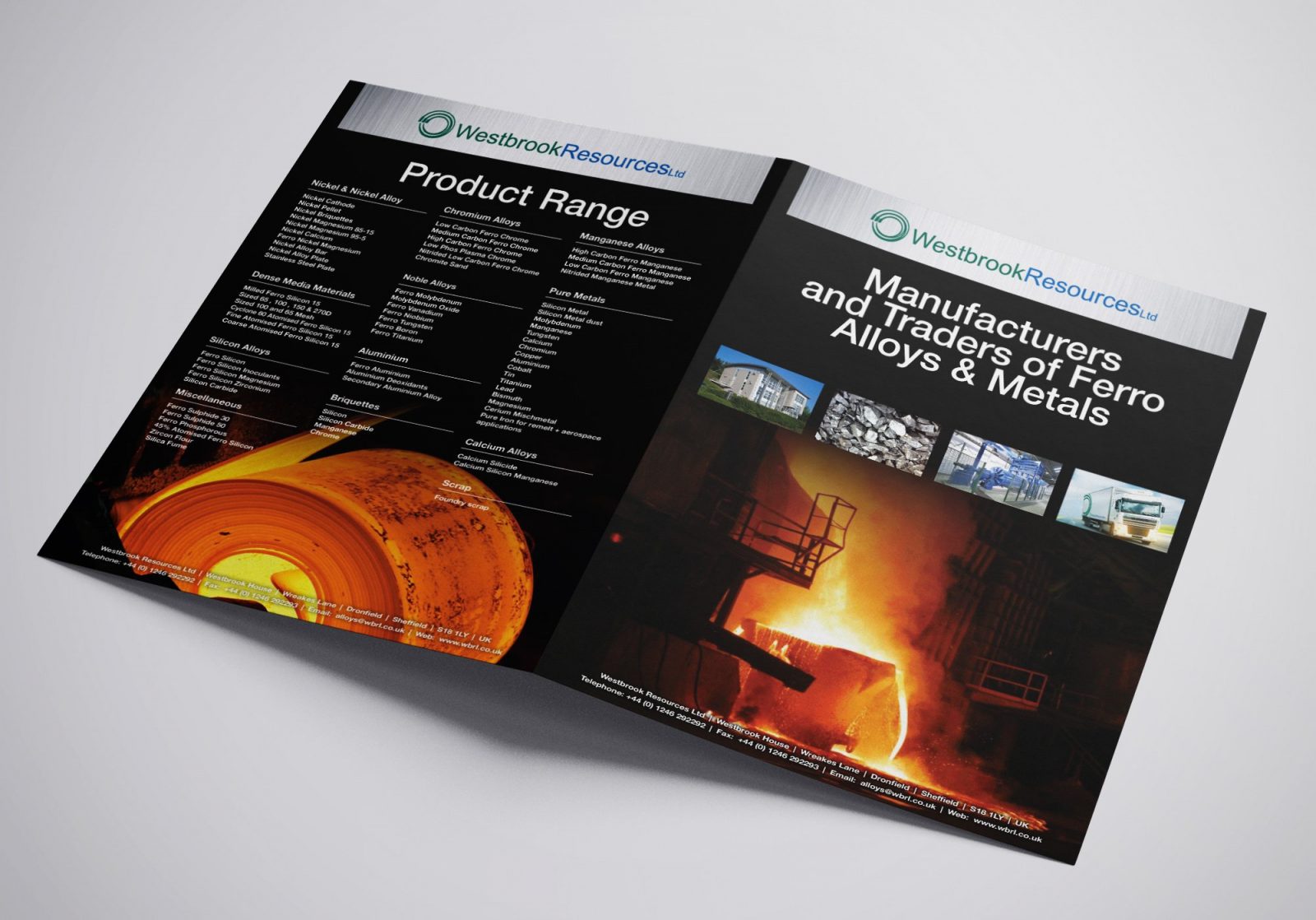A4 Brochure for Westbrook Resources Ltd showing front and back pages