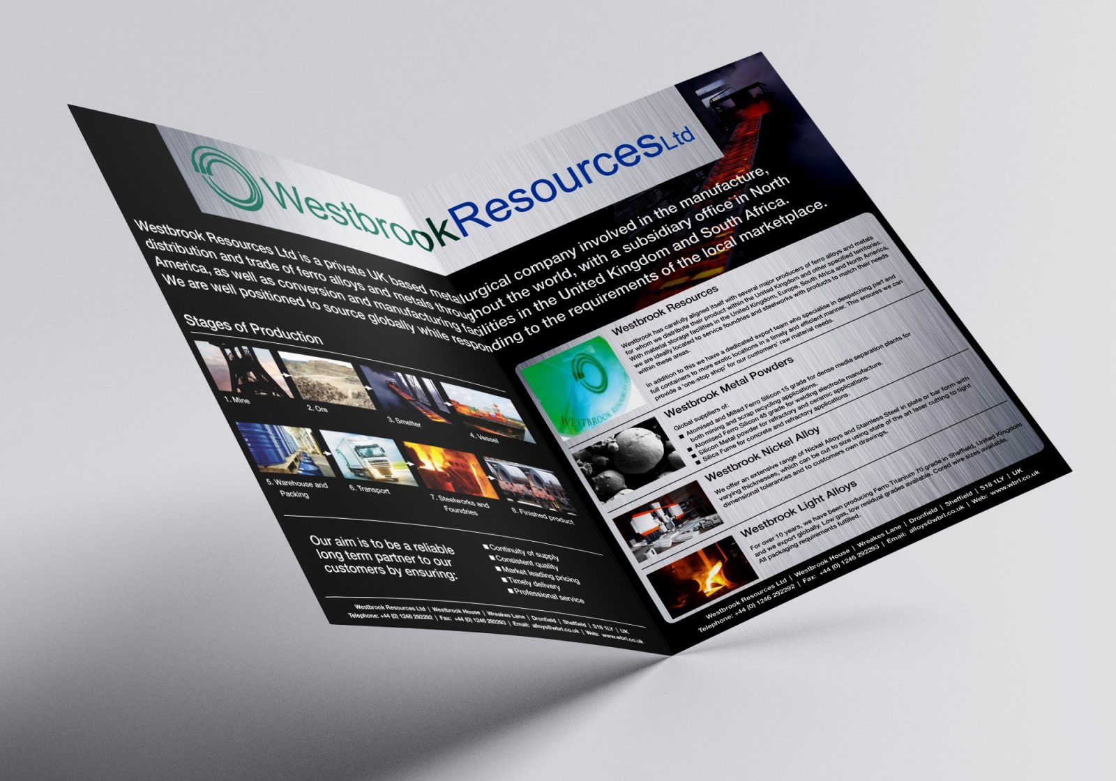 A4 Brochure for Westbrook Resources Ltd showing inside spread